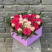 Цветочная композиция из Розы в коробке в Кокреке