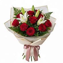 Букет цветов из:  Лилии и Розы в Кокреке