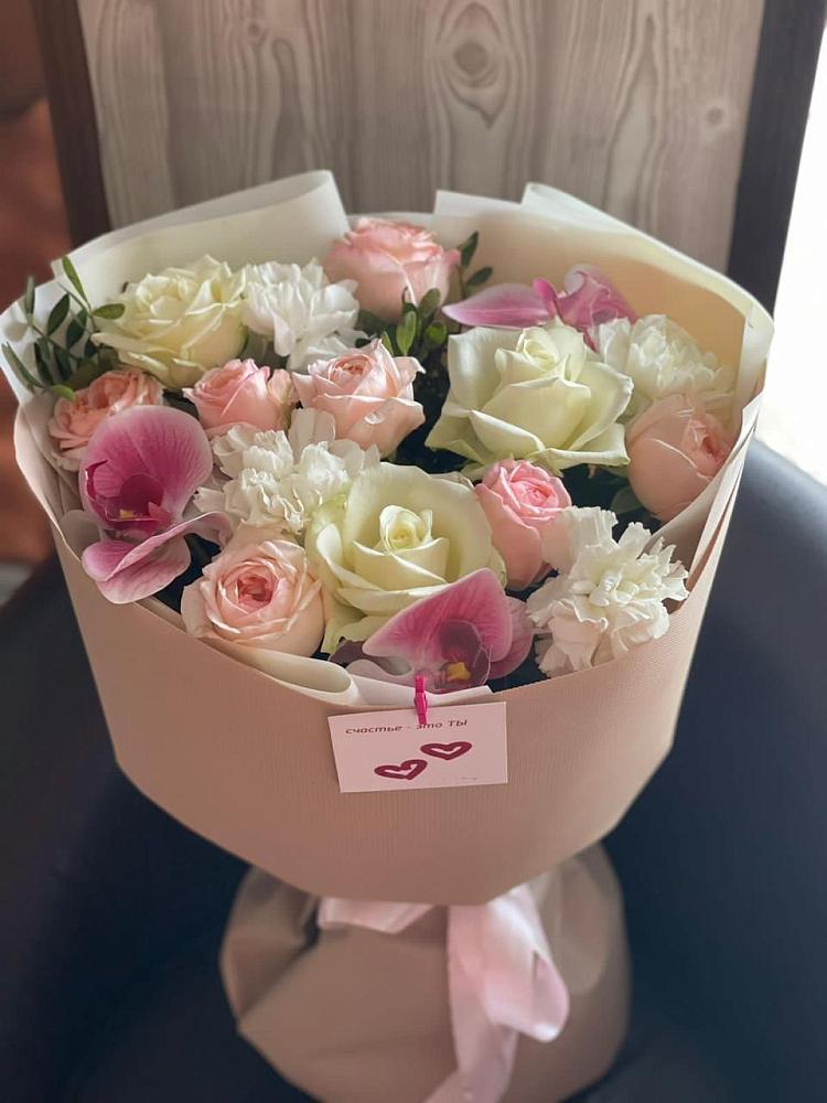 Букет цветов из: Орхидеи, Розы и Гвоздики в Кокреке