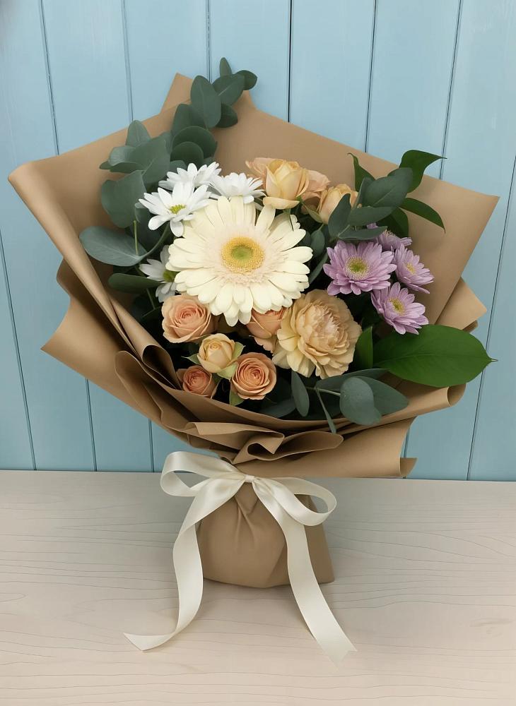 Букет цветов из: Герберы и Хризантемы в Кокреке