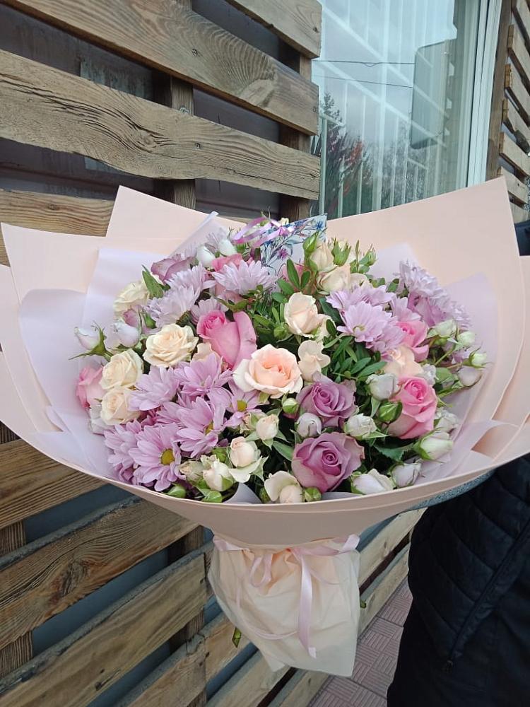 Букет цветов из: Розы и Хризантемы в Кокреке