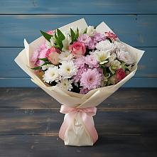 Букет цветов из:  Хризантемы, Альстромерии и Розы в Кокреке