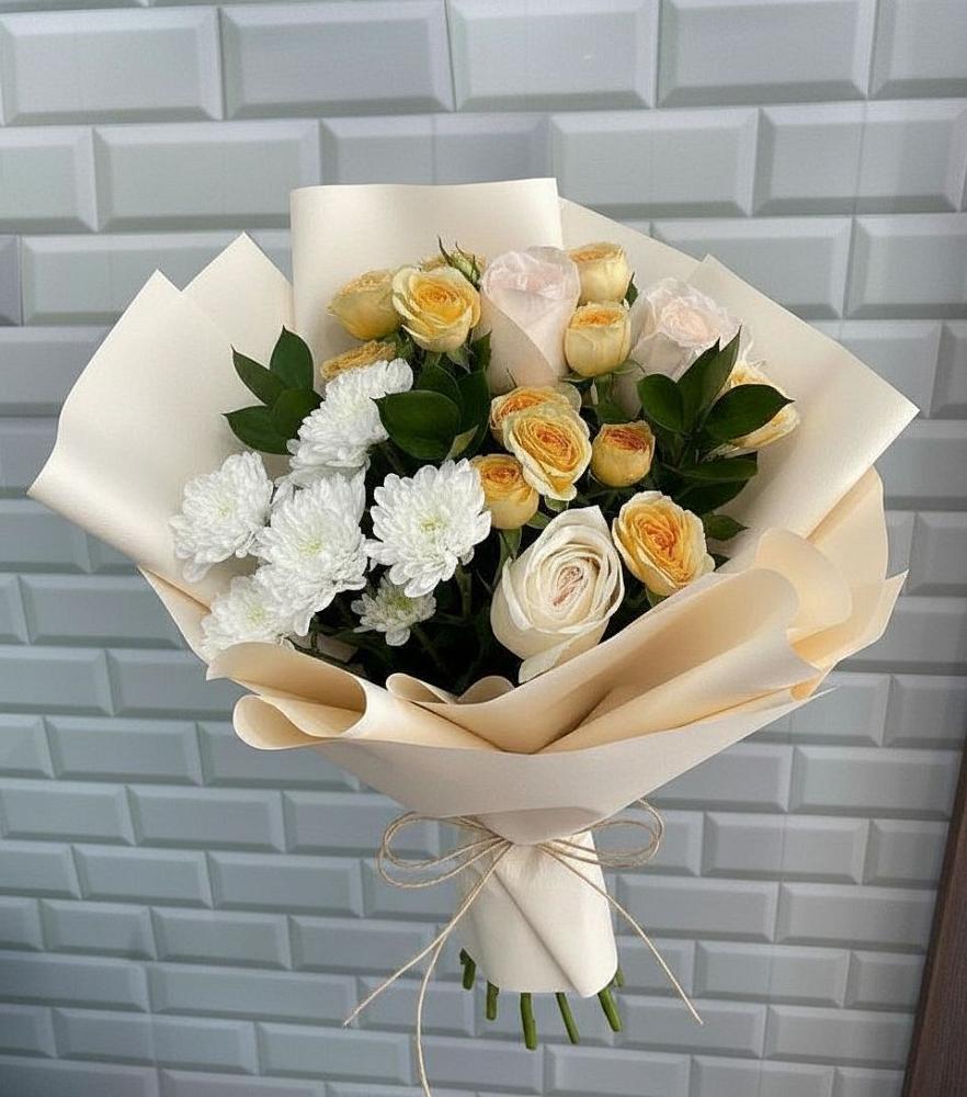 Букет цветов из: Розы и Хризантемы в Кокреке