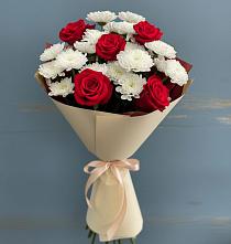 Букет цветов из:  Розы и Хризантемы в Кокреке