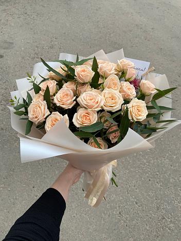 Букет Кремовые розы Латте в Кокреке