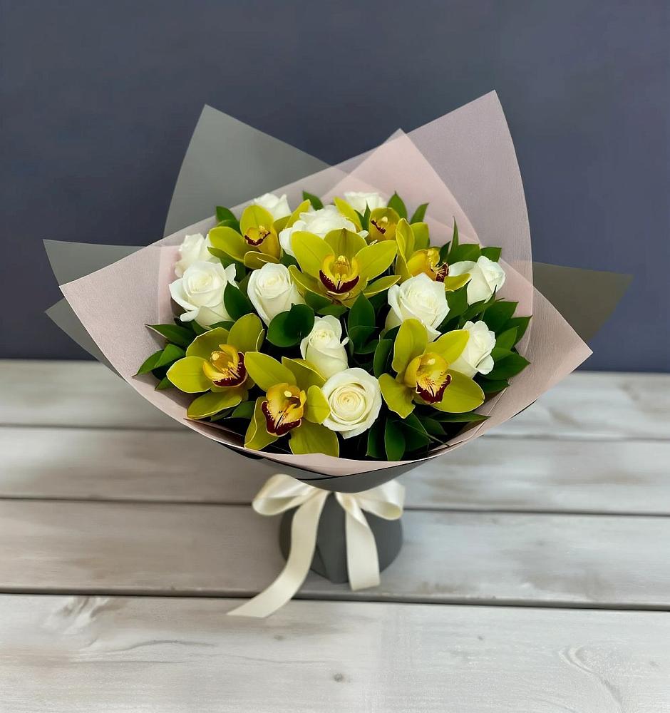 Букет цветов из: Орхидеи и Розы в Кокреке