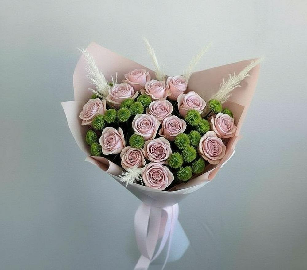 Букет цветов из: Розы и Хризантемы в Кокреке