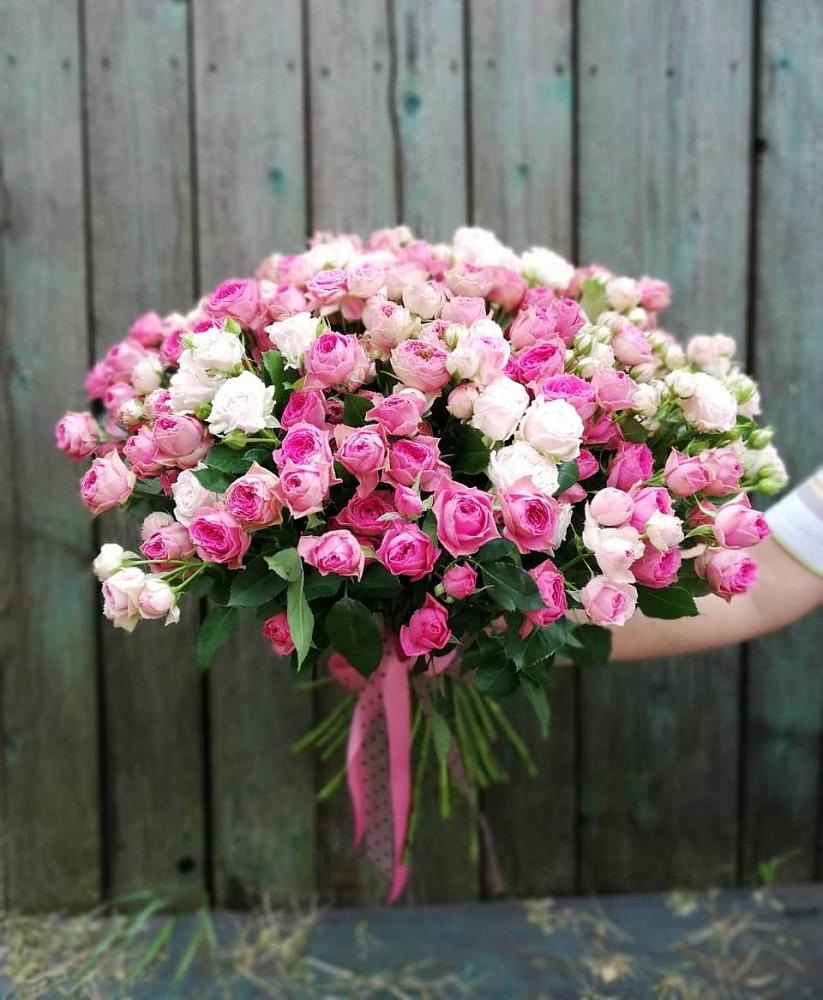 Букет Розовые кустовые розы Натали и Лав Лидия в Кокреке