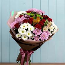 Букет цветов из:  Розы, Хризантемы и Альстромерии #REPLACE_PRED# Кокреке