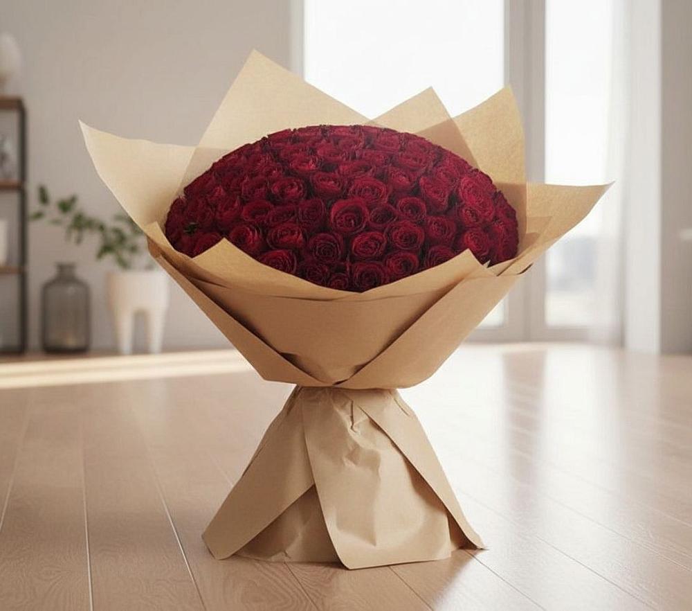 Букет 101 Красная роза в Кокреке