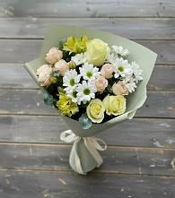 Букет цветов из:  Альстромерии, Розы и Хризантемы в Кокреке