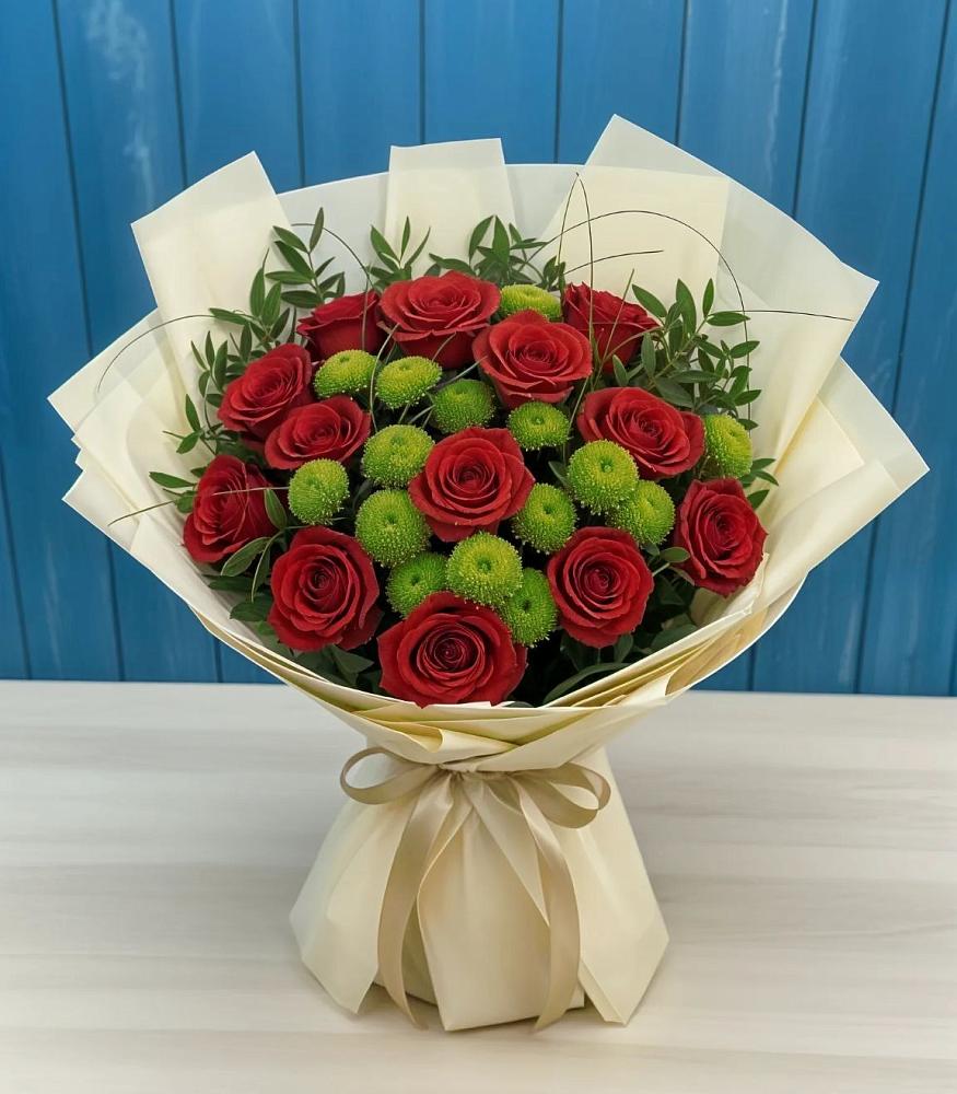 Букет цветов из: Розы и Хризантемы в Кокреке