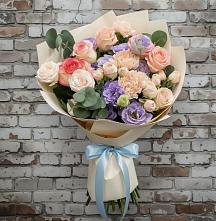 Букет цветов из:  Розы, Лизиантусы и Гвоздики #REPLACE_PRED# Кокреке